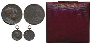 Edward VII Coronation Medal, Copper (2), Large and miniature, conjoined bust of Edward VII