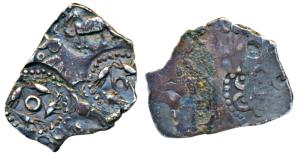 Archaic Punch Marked Coinage, attributed to Vidarbha Janapada (500-400 BC), Silver ½ Vimas
