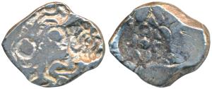 Archaic Punch Marked Coinage, attributed to Panchala Janapada (c. 400 BC), Silver ½ Karsha