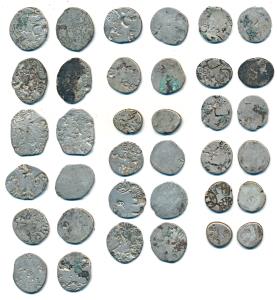 Archaic Punch Marked Coinage, Magadha Imperial, Silver Karshapana (18), various punches in