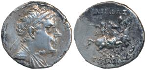 Indo-Greeks, Eukratides I, Silver Tetradrachm, 16.35g, obv. diademed, draped, and cuirasse
