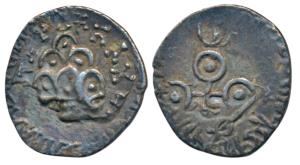Satavahanas, Gotamiputra Satakarni, Silver Drachm, over-struck on Kshatrapa Nahapana’s coi