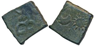 Western Kshatrapas, Chashtana (c. 78 AD), Copper, 1.06g, Uninscribed type, obv. broad cres