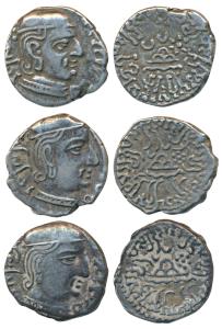 Western Kshatrapas, Kardamaka Family, Rudrasena I, Silver Drachma (3), obv. bust of king f