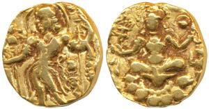 Guptas, Chandragupta II (c. 380-413 AD), Gold Dinar, 7.77g, ’Archer’ type, obv. king nimba