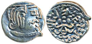 Guptas, Kumaragupta, Silver Drachma, 2.08g, obv. bust of the king to right, rev. stylized 