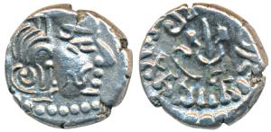Maitrakas of Vallabhi, ’Sharva Bhattaraka’, Silver Drachma, 1.86g, obv. bust of the king f