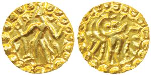Post-Gupta, East Bengal Samatata region, Sri Sridharanarata, (c. 7th century AD), Gold Din