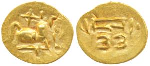 Imperial Gangas of Orissa (c. 13th century), Gold Double Fanam, 0.49g, Uncertain ruler rea