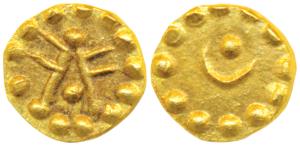 South India, (c. 18th-19th century), Gold Token, Fanam like ritual object, produced for do