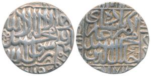 Akbar, Silver Rupee, 11.42g, Dar-ul-Khilafat Agra Mint, AH 979, Kalima type (KM 80.1A). Ve