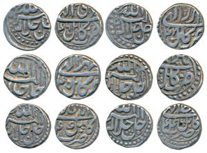 Akbar, Silver ½ Rupee (6), Kabul Mint, Ilahi type, set of six different months, Di, Mihr, 