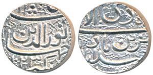 Jahangir, Silver Rupee, 11.48g, Ahmedabad Mint, Muzayyan couplet, Month Di, AH 1023 (KM 14