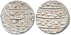 Shah Jahan, Silver Rupee, 11.42g, Akbarabad Mint, Mule, obv. Kalima within square area, re