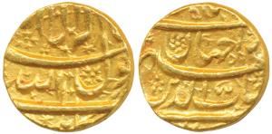 Shah Jahan, Gold Mohur, 10.88g, Kabul Mint, mint name below Kalima on obv., legend in four