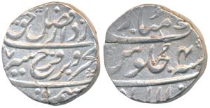 Farrukhsiyar, Silver Rupee, 11.53g, Allahabad Mint, AH (112)5/4 (KM 377.91). Slight flan c