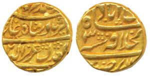 Alamgir II, Gold Mohur, 10.88g, Dar-ul-Khilafat Shahjahanabad Mint, with the title Abu Al 