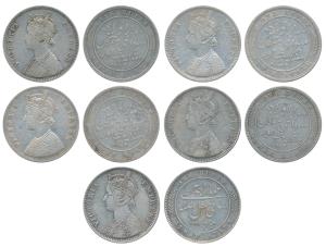 Mangal Singh, Silver Rupee (5), with the name and portrait of Victoria, with different dat