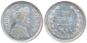 Sayaji Rao III (AH 1292-1357, 1875-1938 AD), Silver Rupee, 11.39g, Broad flan, VS 1949 (KM
