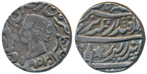 Jaswant Singh, Silver Rupee, 11.05g, Bharatpur Mint, with the name and portrait of Queen V