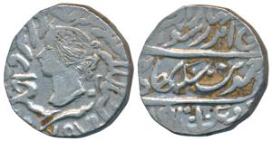 Jaswant Singh, Silver Rupee, 11.06g, Bharatpur Mint, with the name and portrait of Queen V