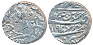 Jaswant Singh, Silver Rupee, 10.95g, Bharatpur Mint, with the name and portrait of Queen V