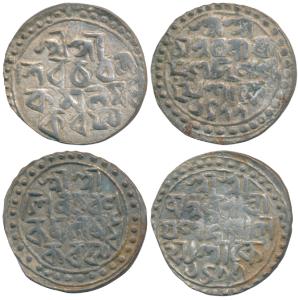 Nara Narayan (SE 1477-1509, 1555-1587 AD), Silver Tanka, 10.5g, SK 1477, Bengali script in