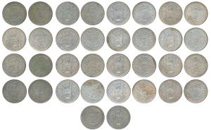 Mir Usman Ali Khan, Silver Rupee (15), Hyderabad Mint, half ‘Ain’ in doorway of Charminar 
