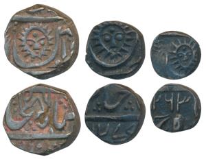 Tukoji Rao II (AH 1261-1304, 1844-1886 AD), Silver ½, ¼ and 1/8 Rupee, Malharnagar Mint, i