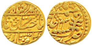 Mughal Issue, Gold Mohur, 10.9g, Sawai Jaipur Mint, in the name of Muhammad Akbar II, AH 1