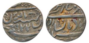 Ranjit Singh (AH 1263-1281, 1846-1864 AD), Silver ½ Rupee, 5.17g, with the name of Queen V