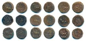 Krishna Raja Wodeyar (AH 1225-1285, 1810-1868 AD), Copper 20 Cash (9), type VI, lion to le
