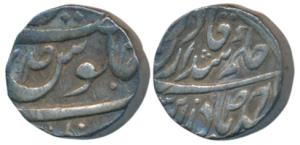 Amar Singh (AH 1179-1196, 1765-1781 AD), Silver Rupee, 11.19g, in the name of Ahmed Shah D