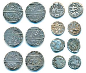 Bundi (2), Ram Singh, Silver ½ and ¼ Rupee, in the name of George V, VS 1973; Maratha Balw