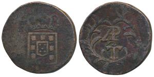 Goa, Miguel (1828-1834 AD), Copper ½ Tanga, 19.56g, obv. crowned arms, rev. ’AP’ above ’T’