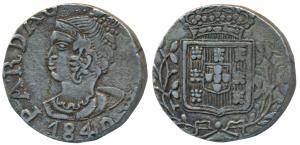 Goa, Maria II, Silver Pardao, 5.35g, 1840, obv. bust facing to left with denomination at l