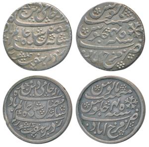 Farrukhabad Mint, Silver Rupee (2), in the name of Shah Alam II, RY 45, plain edge and obl