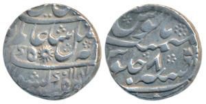 Murshidabad Mint, Silver Rupee, 11.48g, in the name of Shah Alam II, AH 1181/8, radiant su