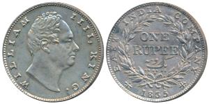 William IV, Silver Rupee, 1835, Bombay Mint, No initials. Extremely Fine, Scarce.