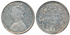 Victoria Queen, Silver Rupee, 1862, Bombay Mint, B / II / 2 / 0, (Prid 71). Extremely Fine