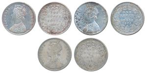 Victoria Queen, Silver Rupee, 1874, Calcutta Mint, A1 / I / No mint mark, (Prid 112); Bomb