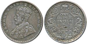 George V, Silver Rupee, 1912, Bombay Mint, edge partly milled and partly plain. Very Fine+