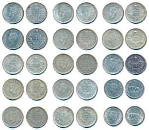 George VI, Half Silver Rupee (15), Bombay Mint, 1940, A / I, (Prid 237); 1941, A / I, (Pri