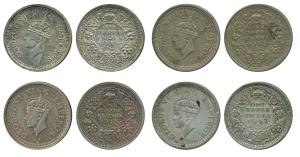 George VI, Silver Rupee (4), 1942 and 1945 (3), Bombay Mint. Very Fine+. (4)