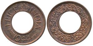 George VI, Copper Pice, 1944, Calcutta Mint, (refer Prid 695). Brilliant Uncirculated, Rar