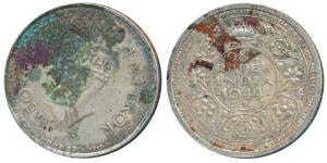 George VI, Half Silver Rupee, 1944, Bombay Mint, C / Ia, Unreported in any reference catal