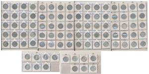 William, Victoria, Edward, George V & George VI, Set of 47 different Silver Rupees, all is