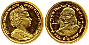 British Virgin Islands, Elizabeth II, Gold 10 Dollar, 1.26g, 500th Anniversary of the Mona