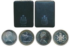 Canada, Elizabeth II, Half Silver Dollars (2), 23.32g each, both .50 fine, 1971 and 1973. 