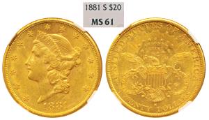 United States of America, Gold (Dollars) $20, 33.43g, Liberty on obv., motto above eagle, 